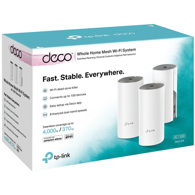 DECOE4-3PK AC1200 WHOLE HOME MESH SYSTEM TP-LINK DECO E4(3-PACK)