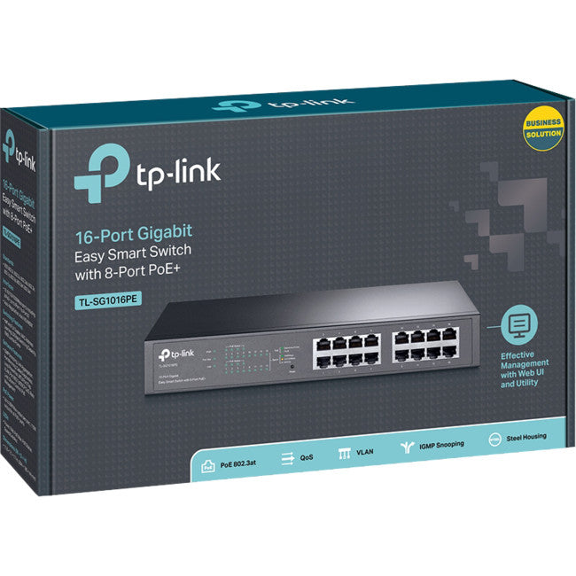 TLSG1016PE - 16 PORT GIGA POE+ EASY SMART SWITCH - 8 POE PORTS RACK - TP-LINK