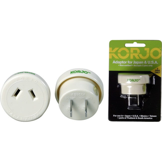 JA06 AUST. TO JAPAN TRAVEL ADAPTOR FOR AUSTRALIA 240V PLUG- FIT24 KORJO JA06