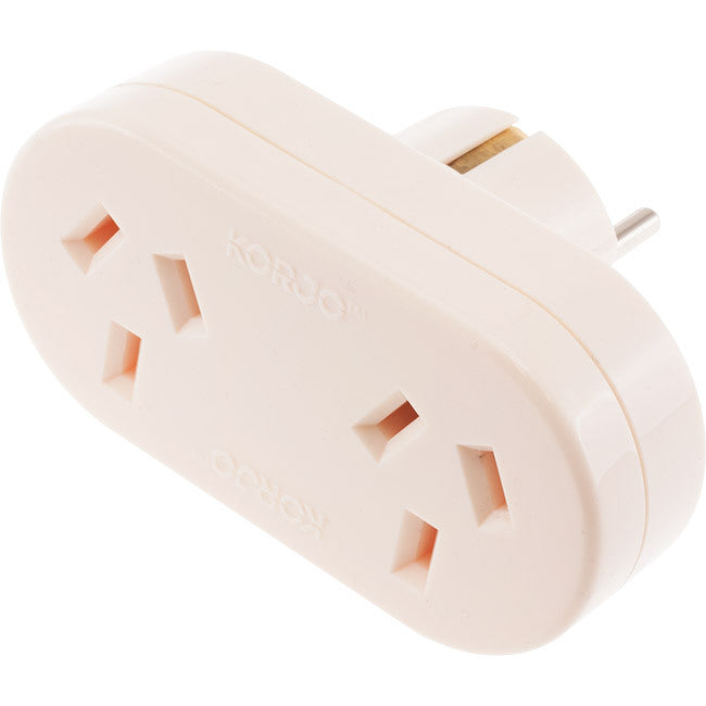 KAEUDA DUAL AUST. TO SINGLE EURO TRAVEL ADAPTOR KORJO KORJO KA EU DA