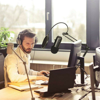 Microphone Pop Filter Mic Wind Screen Mask Shield for Recording Studio Double Layer
