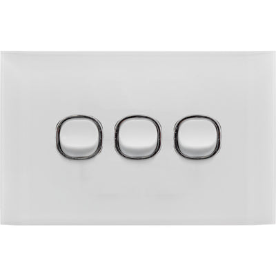 ASW3 ACRYLIC 3 GANG SWITCH PLATE 3 GANG POWER SWITCH 2 WAY DOSS LY77GSW3