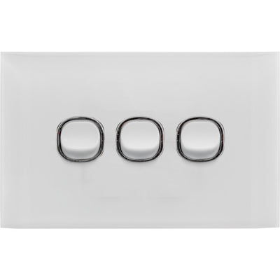 ASW3 ACRYLIC 3 GANG SWITCH PLATE 3 GANG POWER SWITCH 2 WAY DOSS LY77GSW3