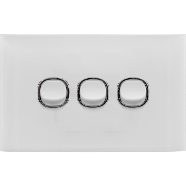 ASW3 ACRYLIC 3 GANG SWITCH PLATE 3 GANG POWER SWITCH 2 WAY DOSS LY77GSW3