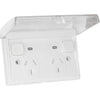 P2WP/SLC WEATHERPROOF POWERPOINT TWO OUTLETS/ 10A/ CLEAR/ SLIM TRANSCO P2W/SLC