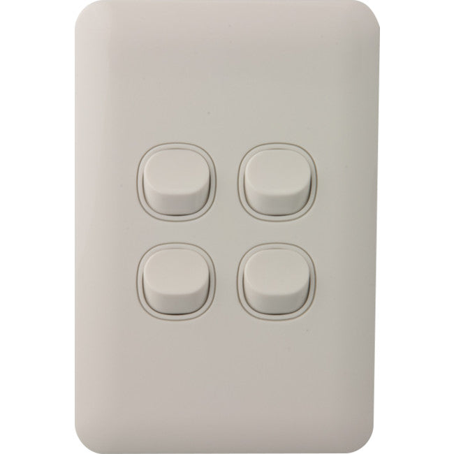 S4W SUPER SLIM 4 GANG LIGHT SWITCH WAFER SERIES TRANSCO S4W