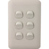 S6W SUPER SLIM 6 GANG LIGHT SWITCH WAFER SERIES TRANSCO S6W