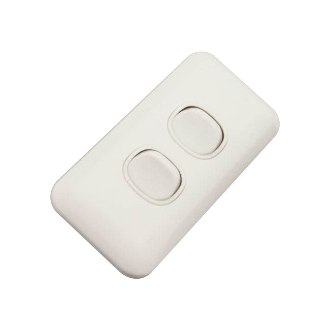 AS2W SUPER SLIM 2 GANG ARCHITRAVE WAFER SERIES TRANSCO AS2W