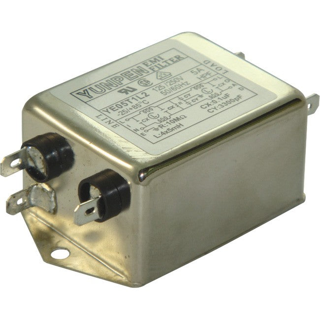 YE20T1L2 20AMP TWO STAGE EMI FILTER FASTON LUG - HIGH PERFORMANCE YUNPEN YE20T1L2