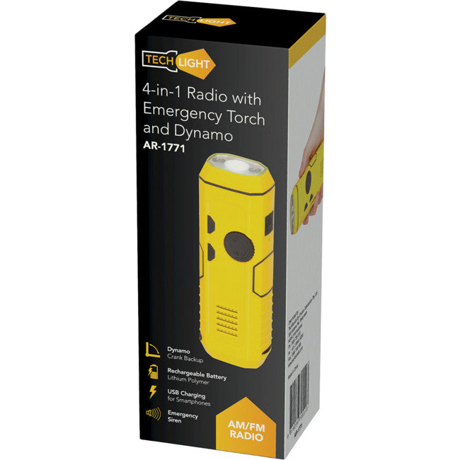 AR1771 4 IN 1 RADIO TORCH AND CHARGER SIREN DYNAMO AR1771