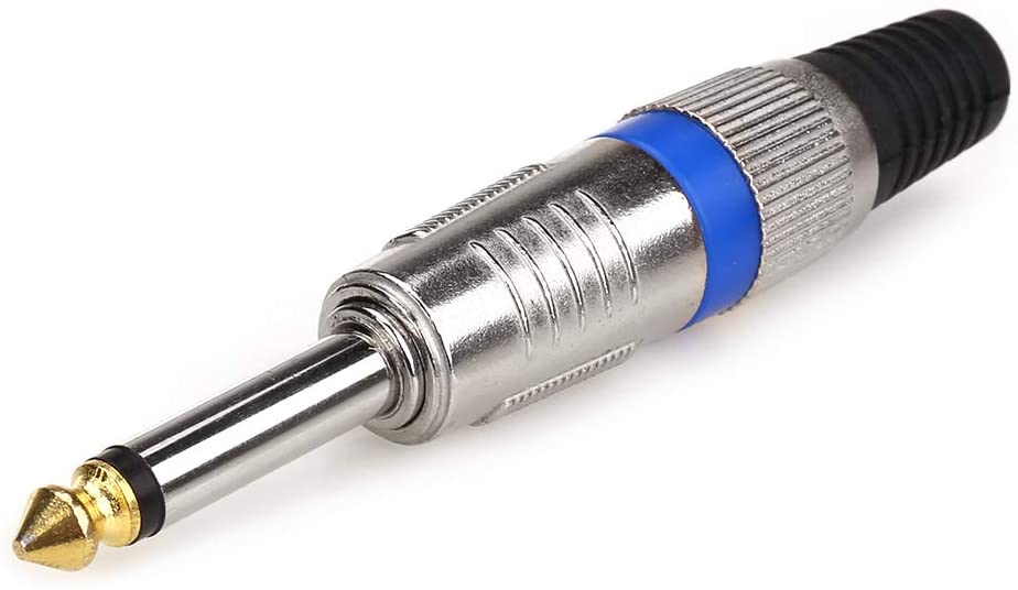 1/4" 6.35mm TS Mono Jack Audio Connector Guitar Cable Repair Replacement
