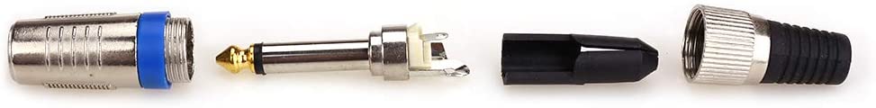 1/4" 6.35mm TS Mono Jack Audio Connector Guitar Cable Repair Replacement