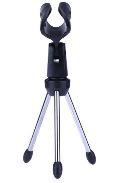 Mini Mic Stand Tripod with Microphone Clip Portable Set for Desktop Podcast