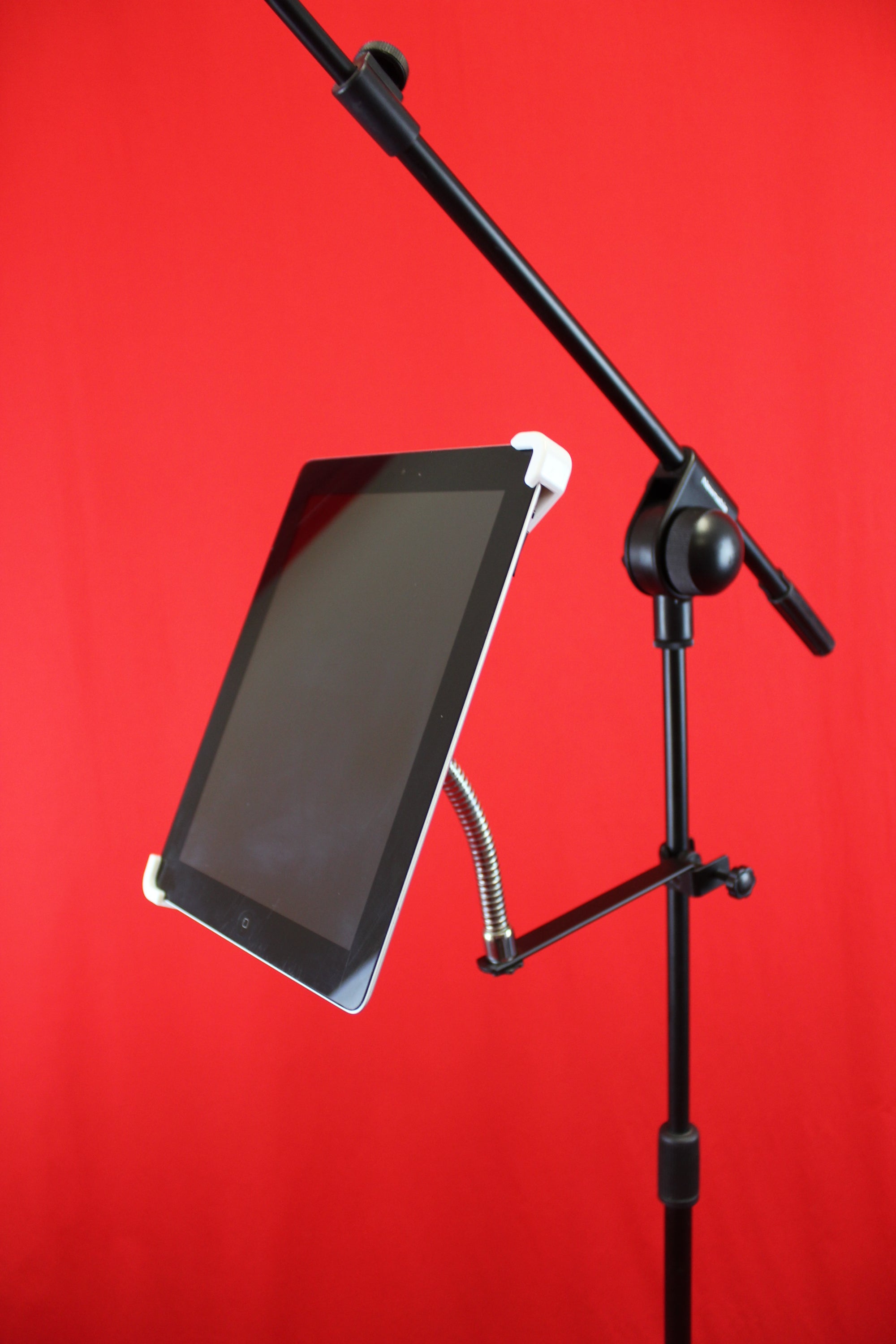 Universal Tablet Holder For Microphone and Music Stand Clamp On Metal Gooseneck Suits iPad or Android
