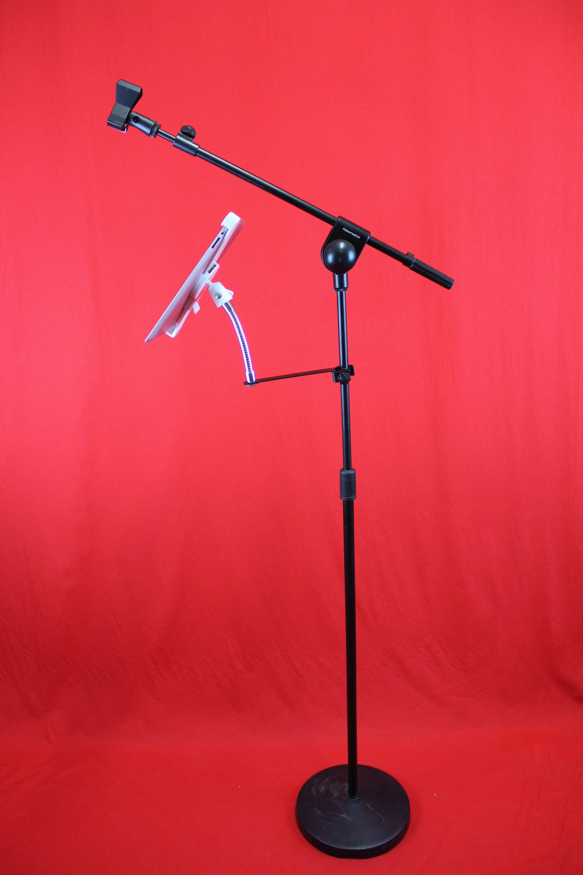 Universal Tablet Holder For Microphone and Music Stand Clamp On Metal Gooseneck Suits iPad or Android
