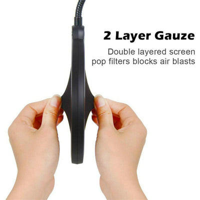 Microphone Pop Filter Mic Wind Screen Mask Shield for Recording Studio Double Layer