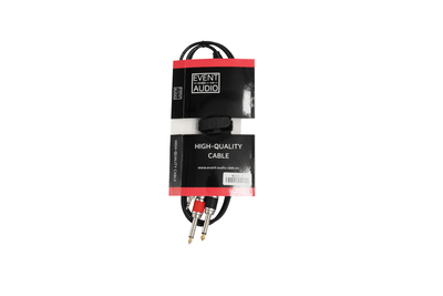Event Lighting MJ2J1.5EL - 1.5m 2x Jack Male to Mini Jack Male Signal Lead - Red and Black Ring