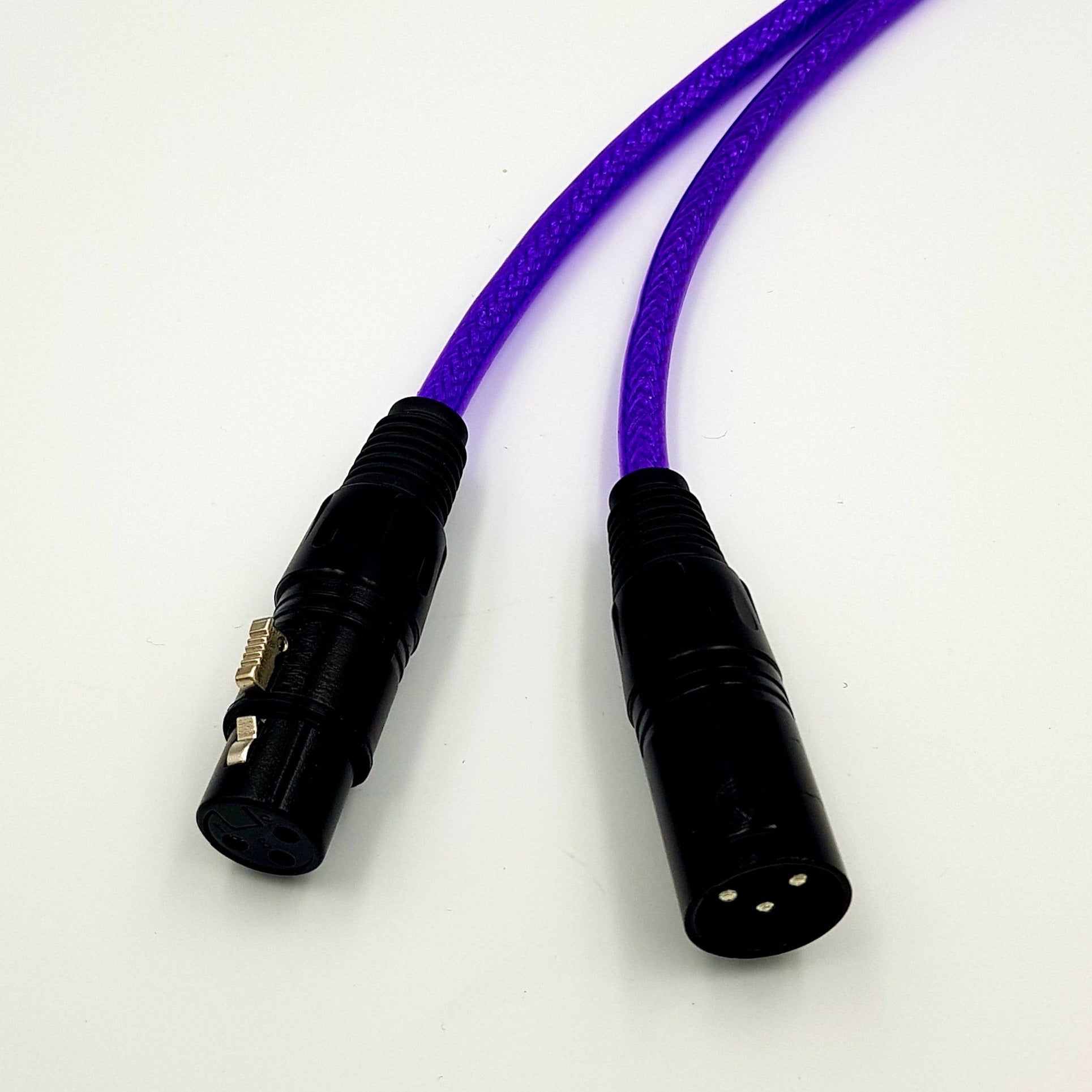 Purple XLR Cable Male Female Jack 3-Pin Balanced Microphone Mic Lead