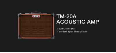 AROMA Acoustic Guitar Amplifier TM-20A with Bluetooth and effects