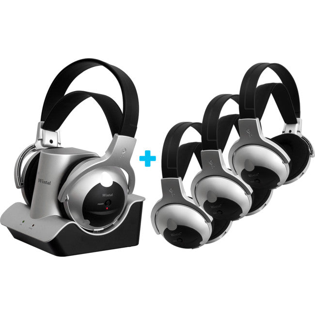 RF900KIT WIRELESS RF HEADPHONES 1 SET WITH 3 SPARE HEADPHONES WINTAL