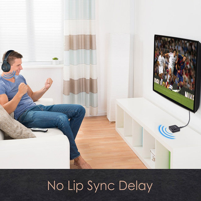 HT4189BLK WIRELESS HEADPHONE FOR TV W/ TRANSMITTER 30M LONG RANGE AVANTREE BTHT-4189-BLK