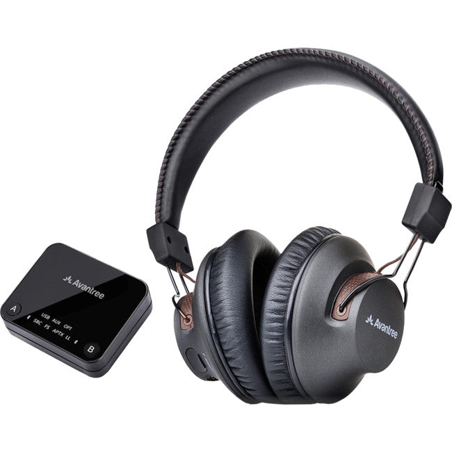 HT4189BLK WIRELESS HEADPHONE FOR TV W/ TRANSMITTER 30M LONG RANGE AVANTREE BTHT-4189-BLK