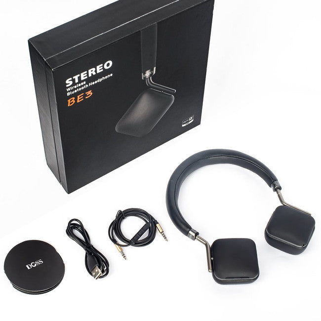 BE3 BLUETOOTH WIRELESS HEADPHONE APTX BUILT IN MIC ON EAR WIRED DOSS S15