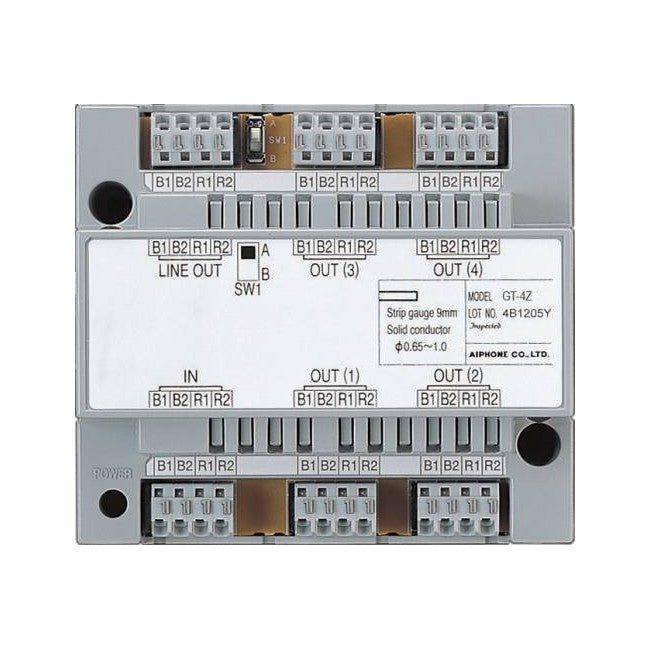 GT4Z 4 ZONE VIDEO DIVIDER MODULE SPLITS VIDEO & AUDIO BUS TO 4 AIPHONE GT4Z