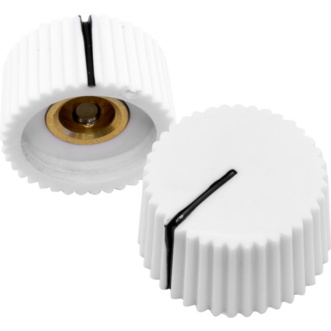 216NW WHITE ABS KNOB WITH SET SCREW SUITS 6.5MM SHAFT