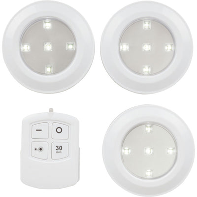 SL3511 LED PUCK LIGHT 3 PACK WITH REMOTE SL3511