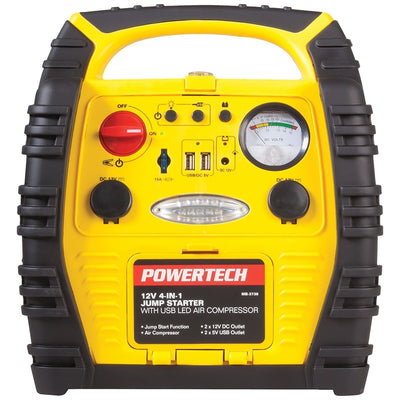 MB3736 4 IN 1 JUMP STARTER 12V 17A USB LED AIR COMPRESSOR MB3736