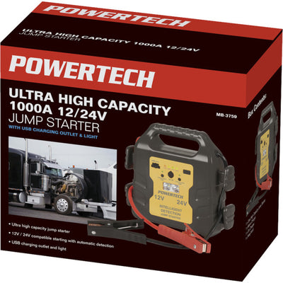 MB3759 1000A 12V 24V JUMP STARTER LITHIUM POWERTECH MB3759