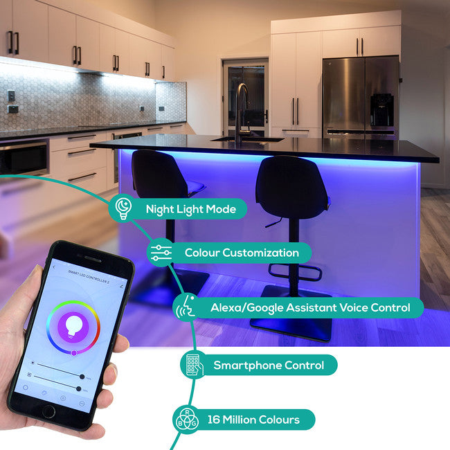 LS655M 5M SMART RGB LED STRIP IP65 ACTIVIVA APP CONTROLLED MBEAT ACA-LS65RGBWW-5M