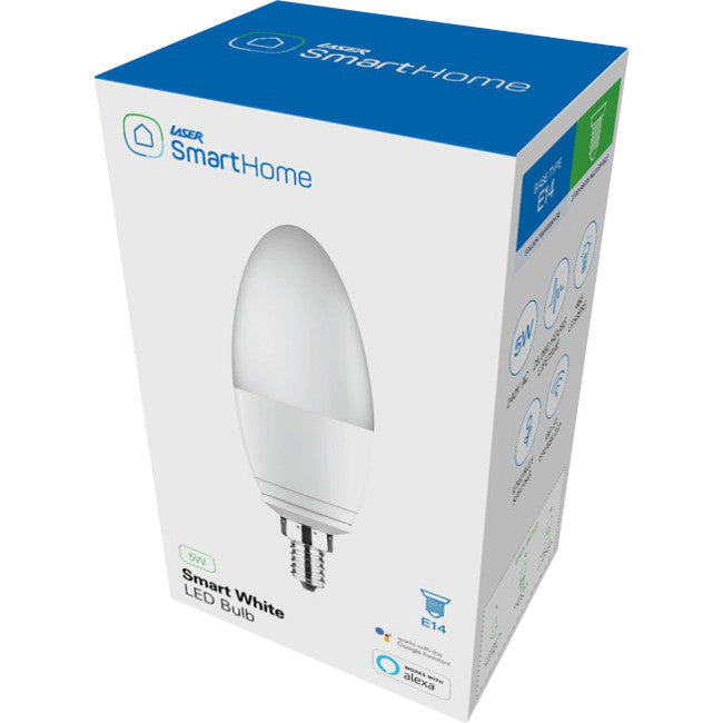 SHE14W LASER 5W E14 SMART GLOBE WHITE ALEXA GOOGLE HOME 460LM LASER LSH-E14WW5W