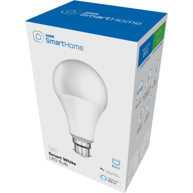 SHB22W 10W B22 SMART GLOBE WHITE ALEXA GOOGLE HOME 1000LM LASER LSH-B22WW10W