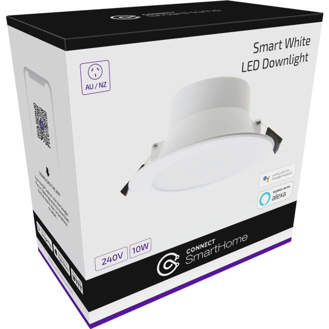 SH240W - 10W 240V SMART WHITE DOWNLIGHT - ALEXA GOOGLE HOME 1000LM - CONNECT