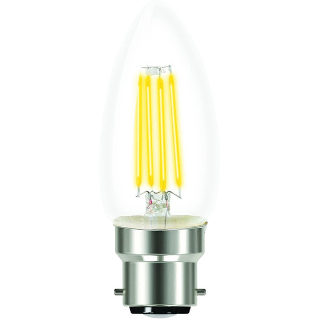65610 B22 FILAMENT CANDLE 5W DIM CLEAR 470LM 2700K VERBATIM 65610