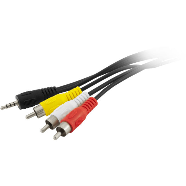 LA1077 3.5MM 4-CONTACT TO 3X RCA PLUG COMPOSITE LEAD 2MT PRO2