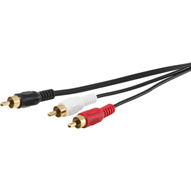LA3098 - 5M RCA TO 2X RCA PLUG LEAD - RCA PLUG TO 2X RCA PLUG - PRO2