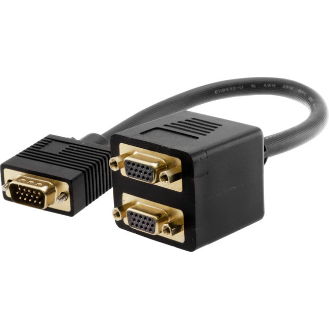LC6090 VGA PLUG TO 2X VGA SOCKET 30CM LEAD VGA SPLITTER 'Y' ADAPTOR PRO2