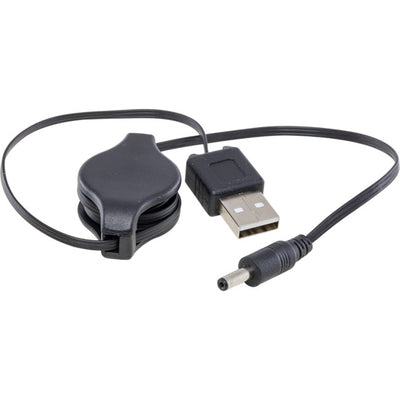 LC7224 RETRACTABLE  USB TO DC - 0.8M PLUG TO PLUG USB2 TO 1.3MM DC PRO2