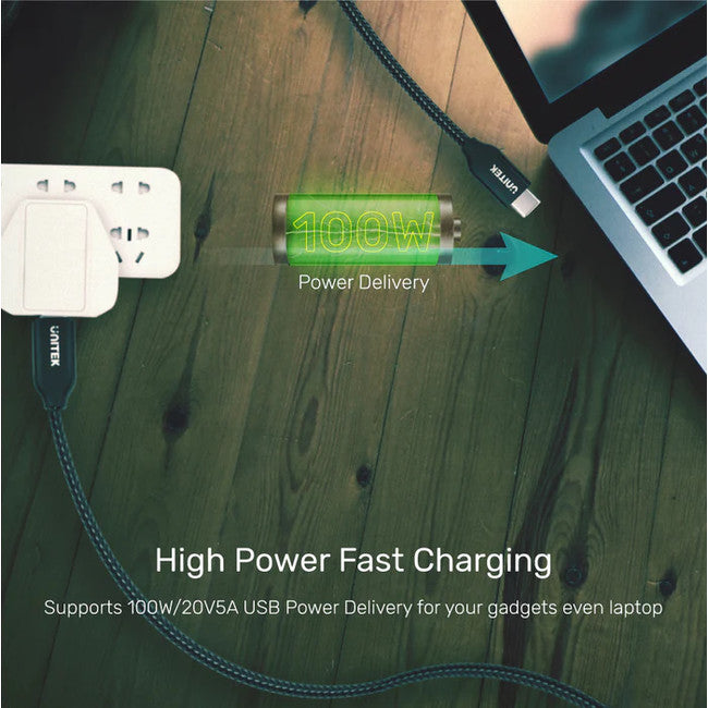 C14059BK 2M USB-C 100W PD FAST CHARGING CABLE WITH DATA UNITEK 27727395