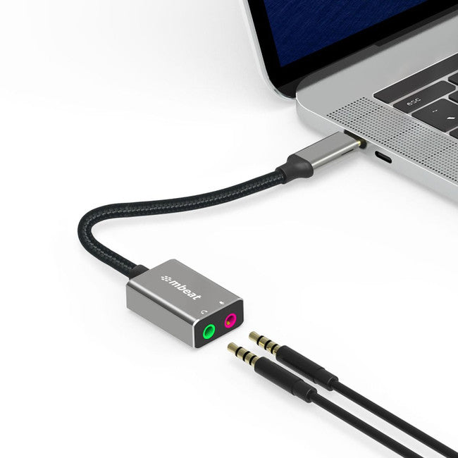 LC7978 - USB-C TO AUDIO AND MIC ADAPTER - TOUGHLINK - MBEAT