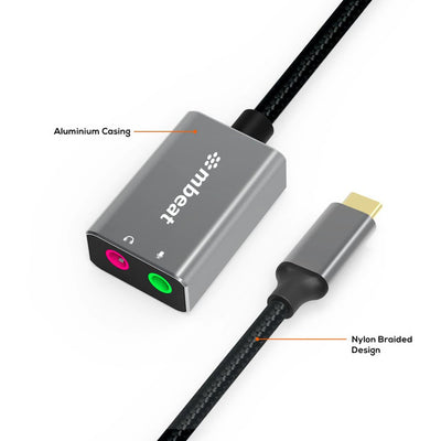 LC7978 - USB-C TO AUDIO AND MIC ADAPTER - TOUGHLINK - MBEAT