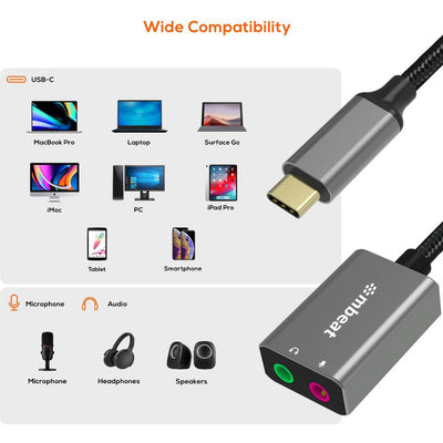 LC7978 - USB-C TO AUDIO AND MIC ADAPTER - TOUGHLINK - MBEAT