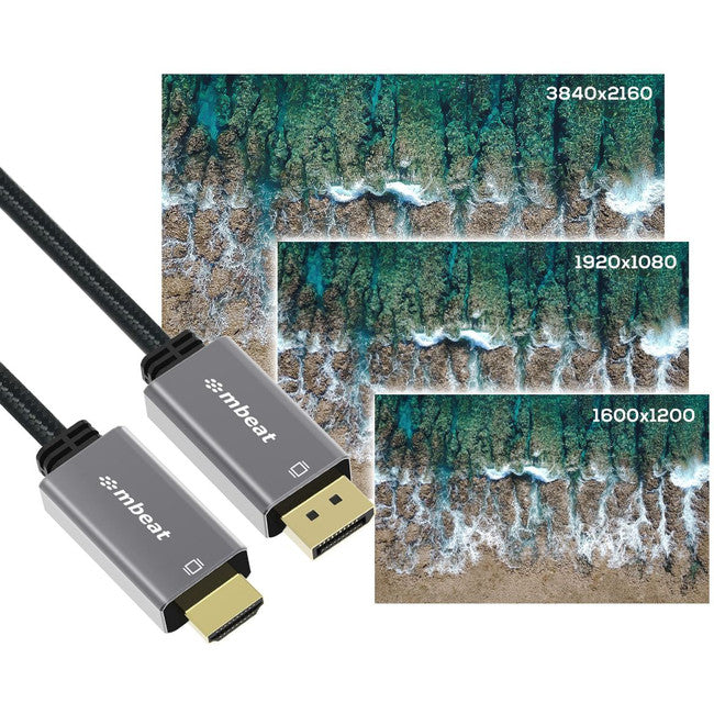 LC7980 - 1.8M DISPLAY PORT TO HDMI 4K - TOUGHLINK - MBEAT
