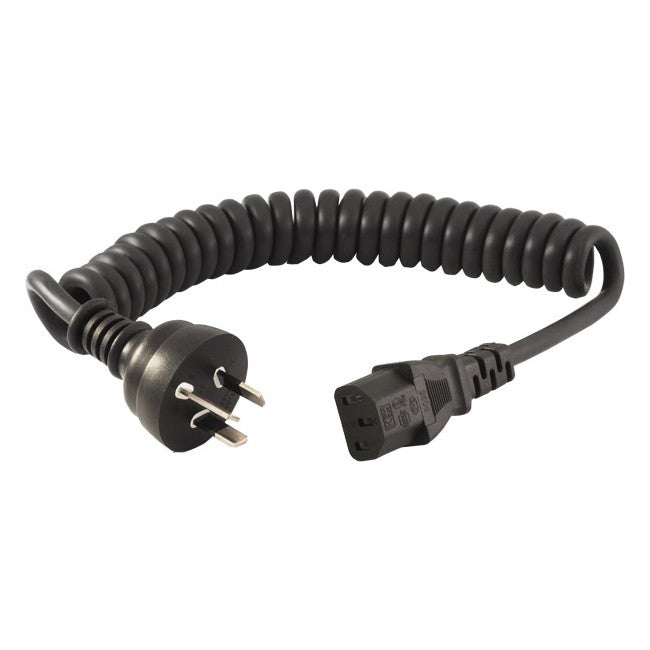 CK9-2MT BLACK CURLY IEC POWER LEAD 2M IEC - C13 APPLIANCE CORD DOSS CK9-2MT