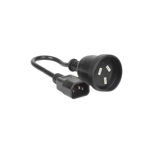 K15IEC - IEC PLUG TO 240V SOCKET - 15CM - LEAD - IEC-C14 SHORT UPS LEAD - DOSS
