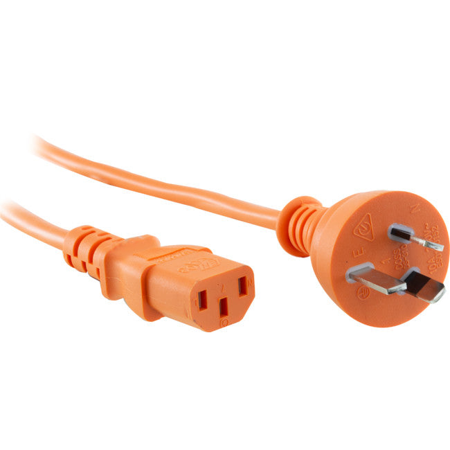 K9-2MOR - ORANGE IEC POWER LEAD - 2M - IEC-C13 APPLIANCE CORD - DOSS