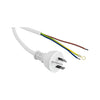 23PW 2M 7.5A 3 CORE MAINS LEAD BARE WIRE POWER LEAD WHITE DOSS